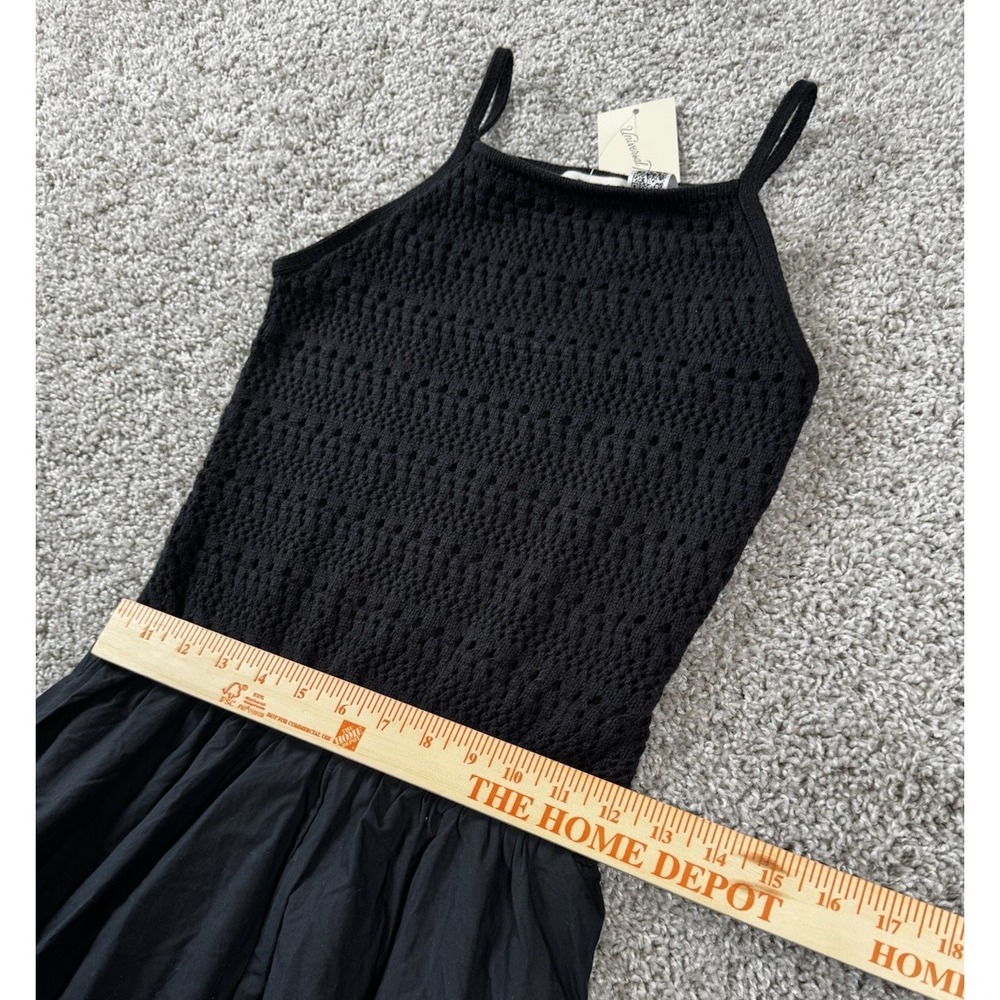 NEW Universal Thread Black Spaghetti Strap Crochet Top Maxi Dress Womens XS - Picture 7 of 9